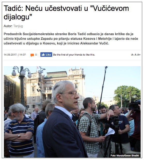 Proevropski lideri sami otvaraju dilemu: imaju li oni neku viziju rešenja ili svojim negativnim stavom faktički podržavaju zamrznuti konflikt? Biti po svaku cenu protiv samo zato što je inicijator Vučić nije politika već slabovida anti-politika.